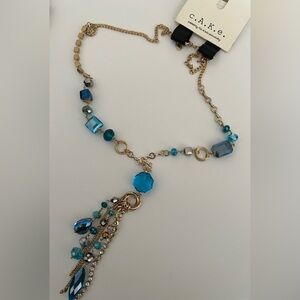 C.A.K.E by Ali-Khan long statement necklace NWT